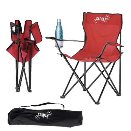 Opvouwbare toer- en visstoel rood 50 × 50 × 80 cm