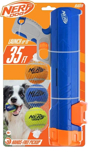 Nerf Dog ballenlanceerder 30 cm zonder clip + 3 piepende tennisballen 5 cm