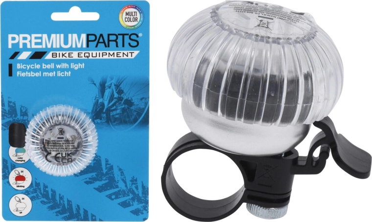 Fietsbellentje met licht 6 × 6 × 4,8 cm