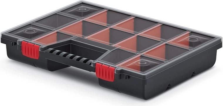 Kunststof organizer NOR 39 × 29 × 6,5 cm met verstelbare vakken