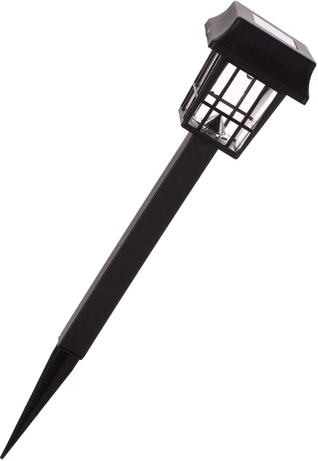 Zwarte solar tuinlamp 1 LED