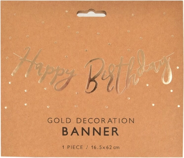 Papieren slinger Happy Birthday – Goud