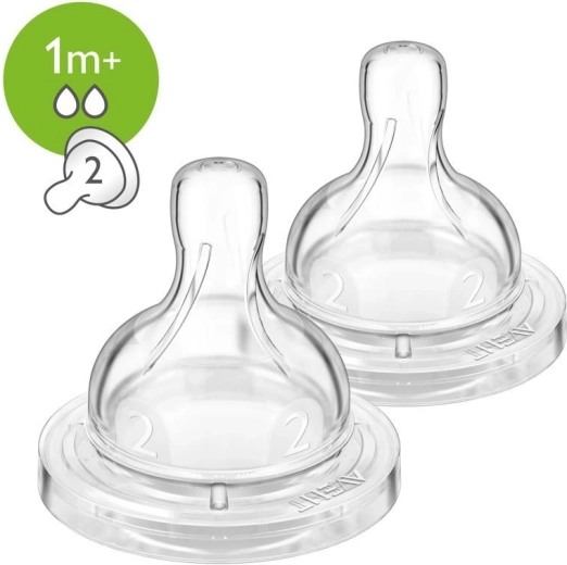 Philips AVENT speen Anti-colic/Classic+ langzame doorstroming 1m+, 2 stuks