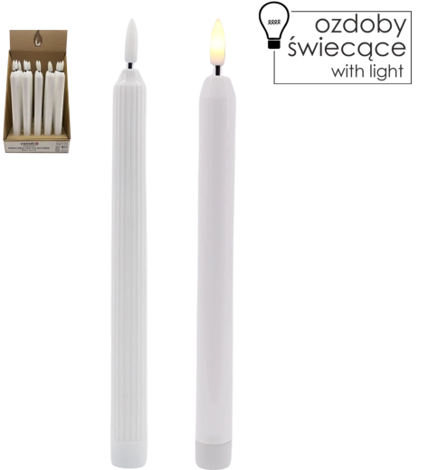 LED-kaars op batterijen 22,5 cm, warm wit, mix patronen