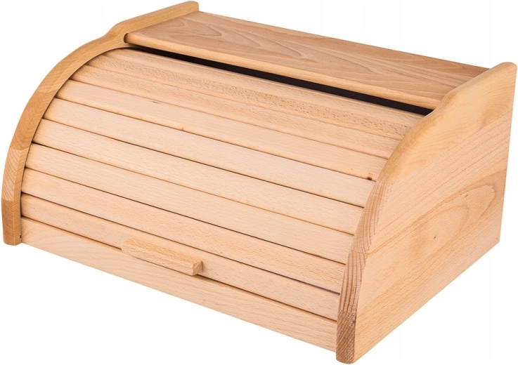 Houten broodtrommel met roldeur in lichte houtlook 39 × 29 × 18 cm