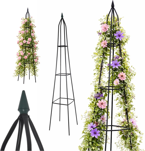 metalen tuinpergola – kegelvormige steun voor klimplanten en rozen