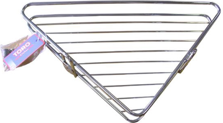 Hoekvormig badkamerrek 34 × 25 × 4 cm, verchroomd metaal