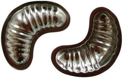 Kleine vormpjes voor hoorntjes, 20 stuks, vertind blik