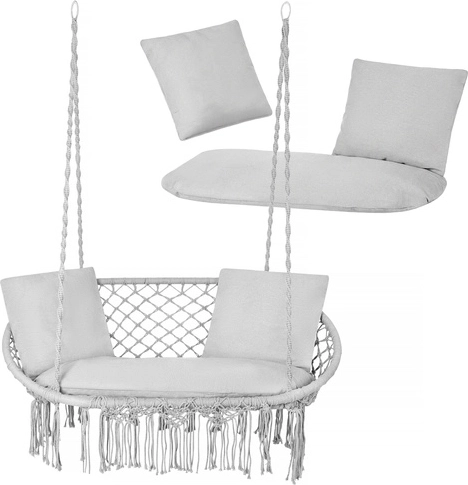 Set kussens voor dubbele hangstoel ‘nest’ GARDLOV – grijs