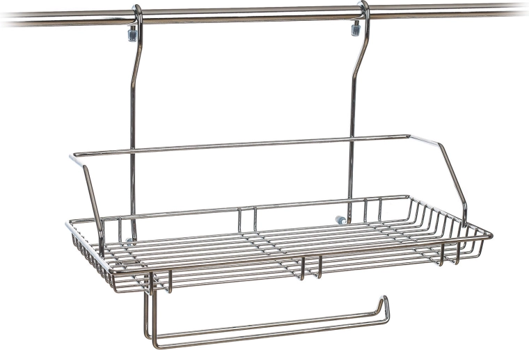 Hangend rek met handdoekhouder VARIELLA, 40 × 34 × 21 cm, chroom