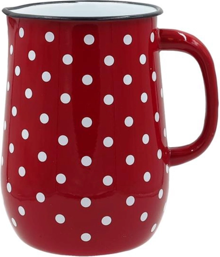 Geëmailleerde kan 2,5 l met stippen rood TORO