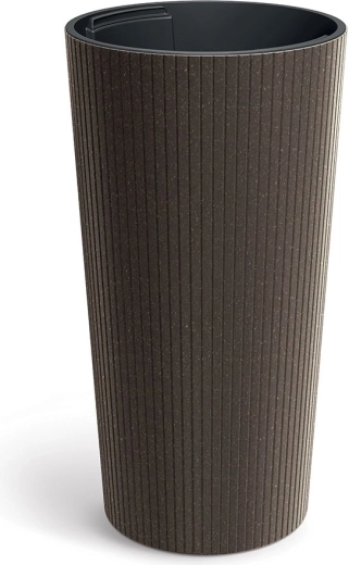 Bloempot Lamia Slim Eco Wood 30 cm koffie
