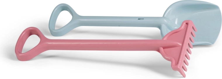 Androni gerecyclede zandset – schep en hark 56 cm, pastelkleuren