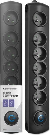 Overspanningsbeveiligde stekkerdoos 6 stopcontacten, 1,8 m