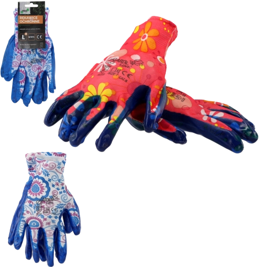 Beschermende nitrilhandschoenen van polyester, maat 9, verpakking van 12 paar