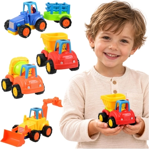 Bouwvoertuigen met push-and-go-aandrijving - 4 stuks