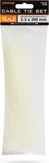 Transparante kabelbinders 200 × 2,5 mm, 100 stuks