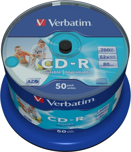 Verbatim CD-R AZO 700 MB 52x met inkjetbedrukbaar oppervlak - 50 stuks