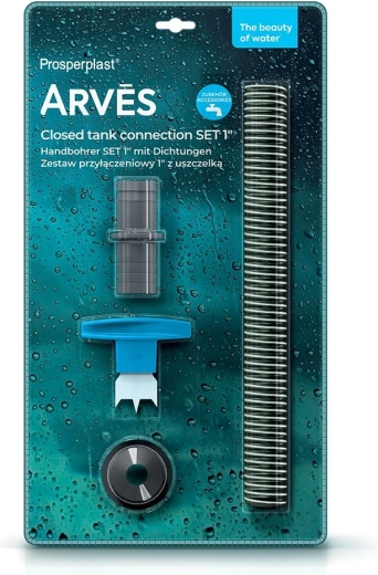 Aansluitset voor het verzamelen van regenwater in een regenton