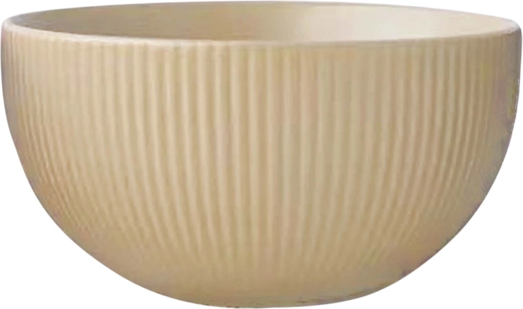 Keramische kom Kitchisimo 320 ml geribbeld beige