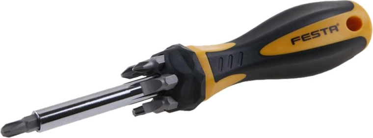 Schroevendraaier met bits 7-delige set FESTA