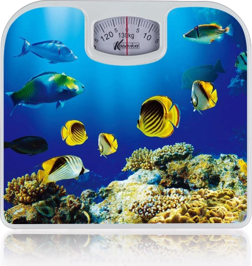 Mechanische personenweegschaal met onderwaterwereld-motief 130 kg