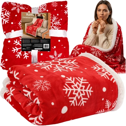 Ruhhy dubbelzijdige kerst flanellen deken met teddy 130 × 170 cm
