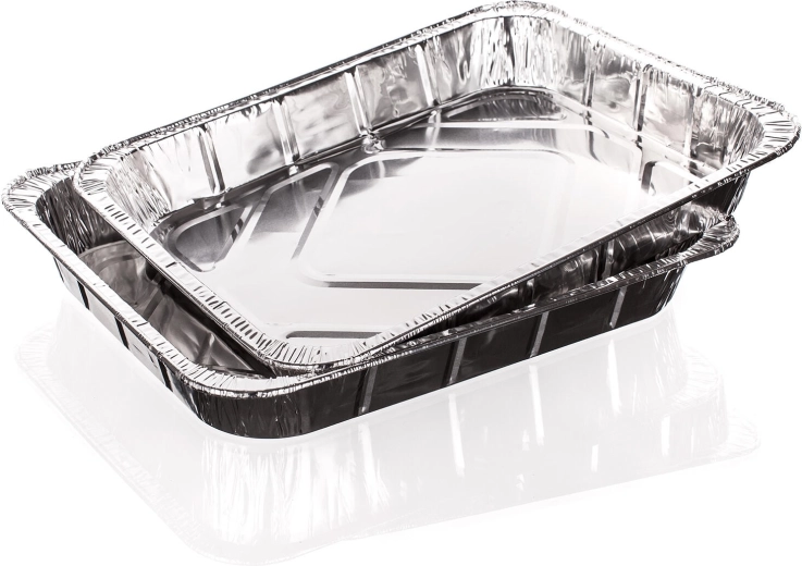 Aluminium grillbakjes 32 × 26 × 4,5 cm, set van 2 stuks