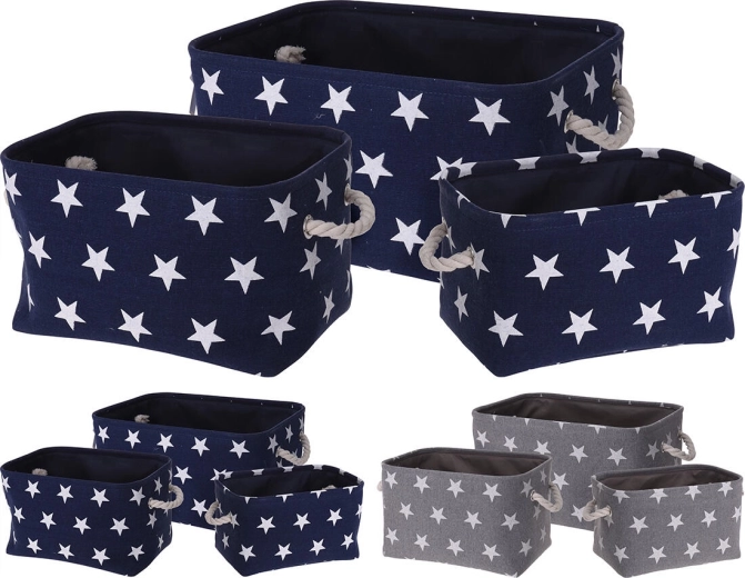 Textiele opbergmand M 33 × 23 × 20 cm, katoen, mix van kleuren