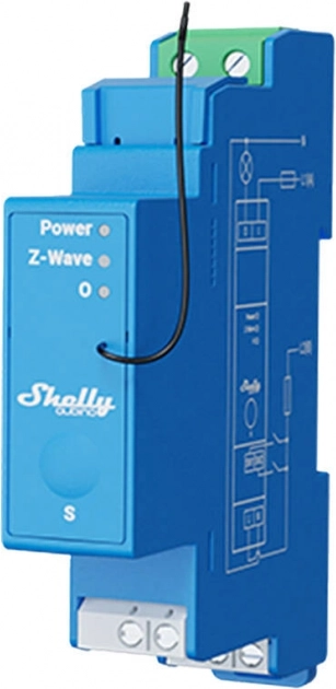 Shelly Qubino Pro 1 enkanaalsrelais voor DIN-rail