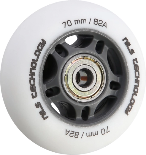 Matte wielen NILS Extreme PU 70 mm 82A met ABEC 9-lagers, wit, 4 stuks