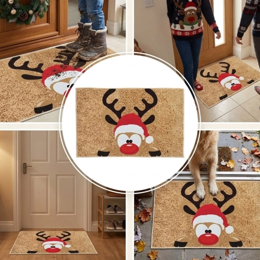 Kerstdeurmat met rendier 50 × 80 cm
