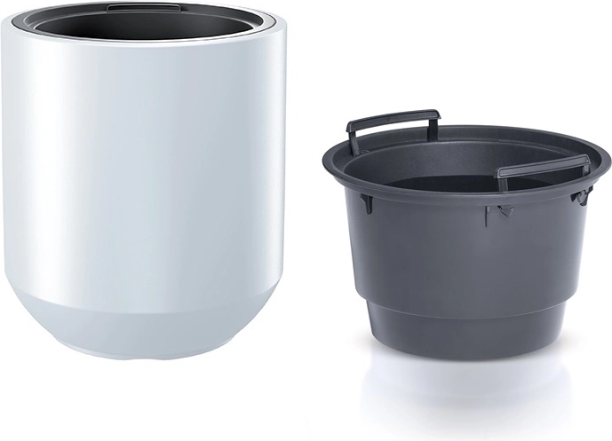 Kunststof bloempot met inzet, wit, diameter 39 cm