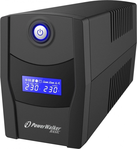 Line-interactive UPS noodstroomvoorziening 600 VA met LCD, USB en RJ11/RJ45