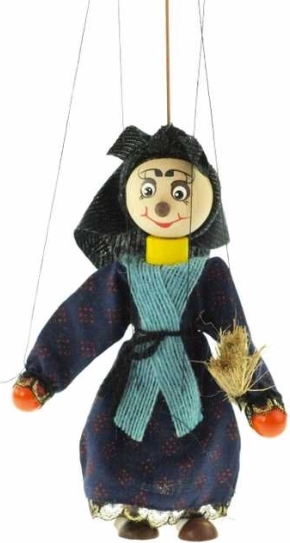 Houten heksenmarionet