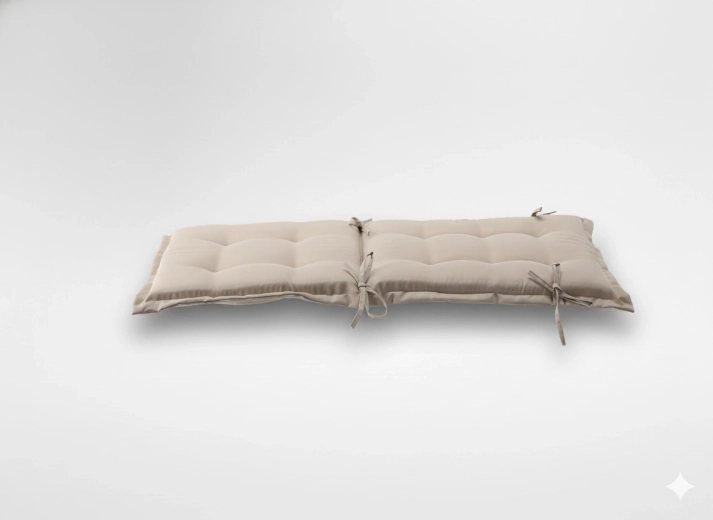 Comfortabel stoelkussen met rugleuning 48 × 100 × 5 cm – naturel