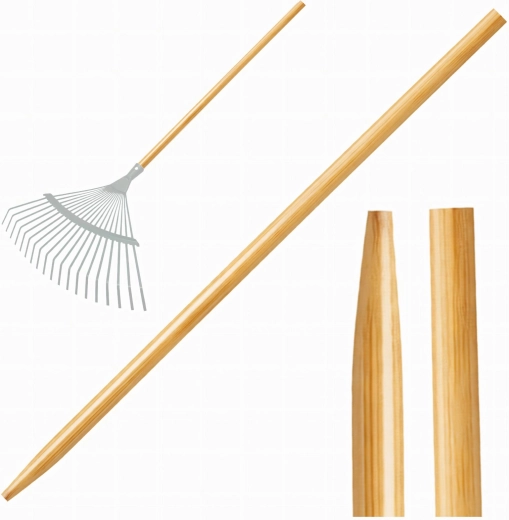 Gelakte houten steel zonder schroefdraad 120 cm