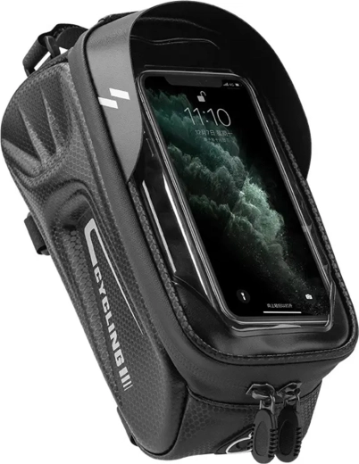 Waterdichte frametas voor de fiets MalTrack met telefoonhouder