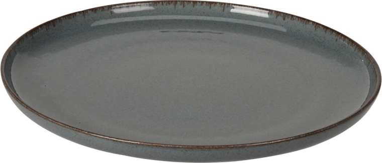 Porseleinen ondiep bord 27 cm met bruine rand