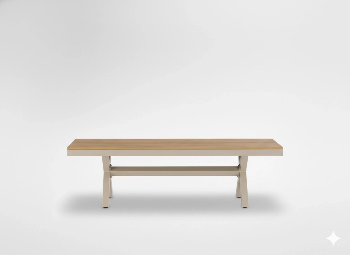 Beige aluminium tuinbank 150 × 36 × 47 cm