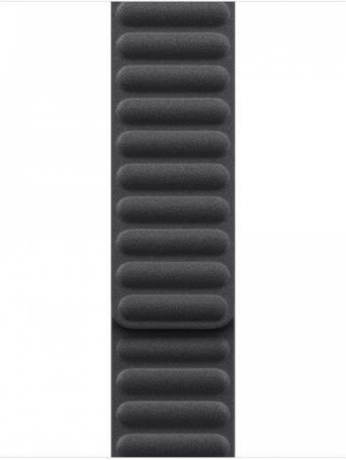 Zwarte magnetische band met geribd design voor horloges, maat M/L