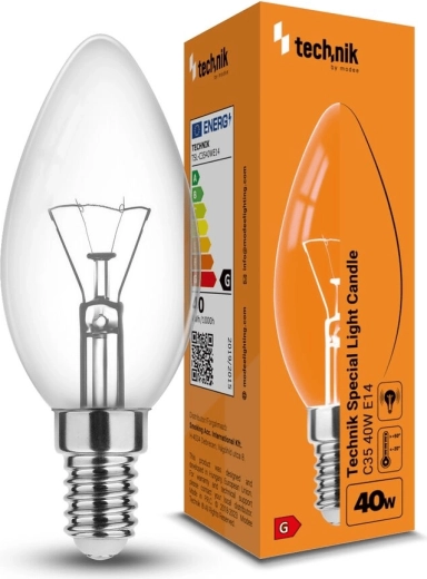 Speciale kaarslamp C35 40 W E14 warm wit