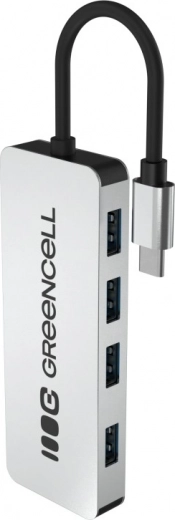 USB-C-hub 4× USB‑A 3.0 Greencell Basic