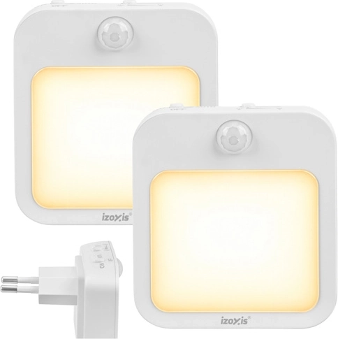 Izoxis nachtlampje met ledverlichting, bewegings- en schemersensor, 2 stuks