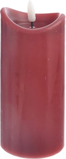 LED decoratieve stompkaars met timer bordeaux 15 cm