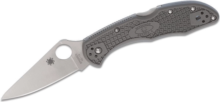 Spyderco Delica 4 Lightweight – zakmes 7,5 cm, satijn, grijs, FRN