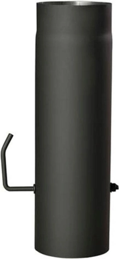 Rookpijp met klep 150 mm, lengte 1000 mm, zwart