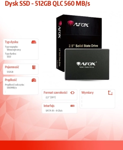 SSD-schijf 512 GB QLC 560 MB/s
