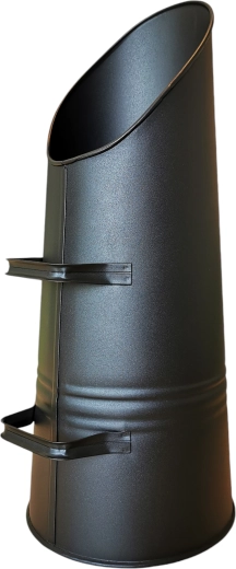 metalen grote kolenemmer – zwart 15 l