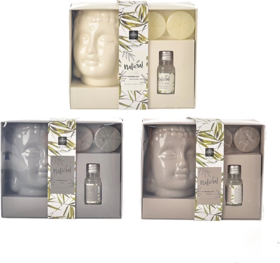 Keramische aromalamp Boeddha – set van 3 stuks (mix varianten)